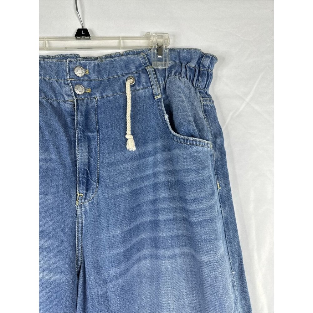 Pilcro Light Blue Paperbag Waist Wide Leg Jeans - Picture 6 of 16